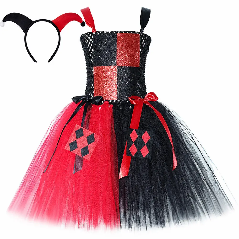 Costume Quinn Per Bambina – Set Halloween Con Giacca, Mazza Gonfiabile E Tatuaggi, Taglie 120-160 Cm