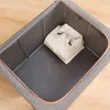 Stackable Storage Bag Linen Foldable Clothes Storage Box with Zipper Quilt Blanket Closet Clothing Organizer for Duvets Clothes 3
