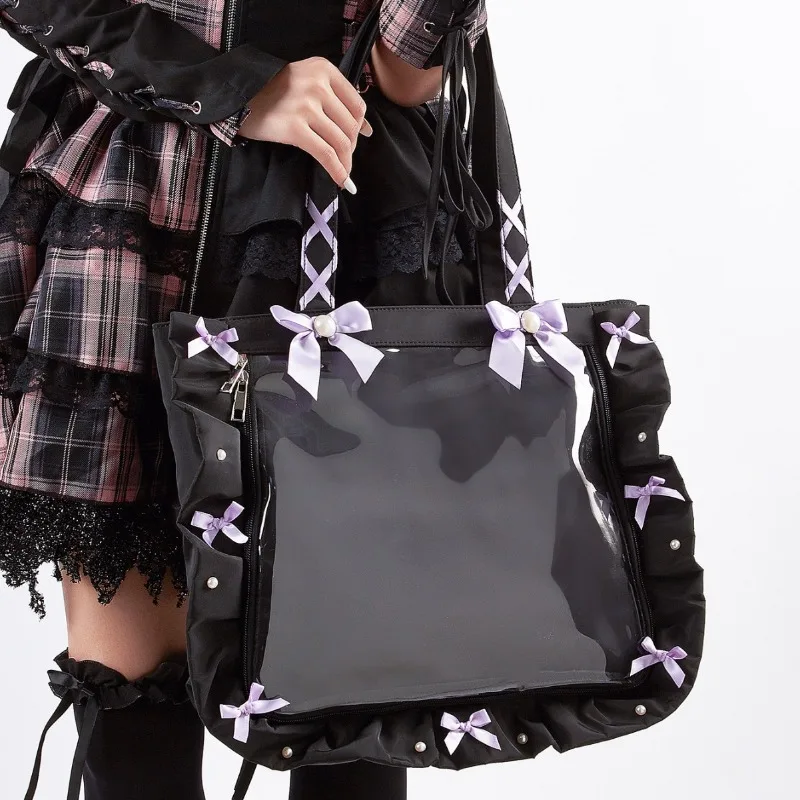 Borsa a Tracolla Grande a Forma di Fiocco per Donna, Borsa Shopping, Borsa per la Scuola per Ragazza, Borsa Designer, Borsa a Spalla, Borsa da Donna, Sacca - immagine 4