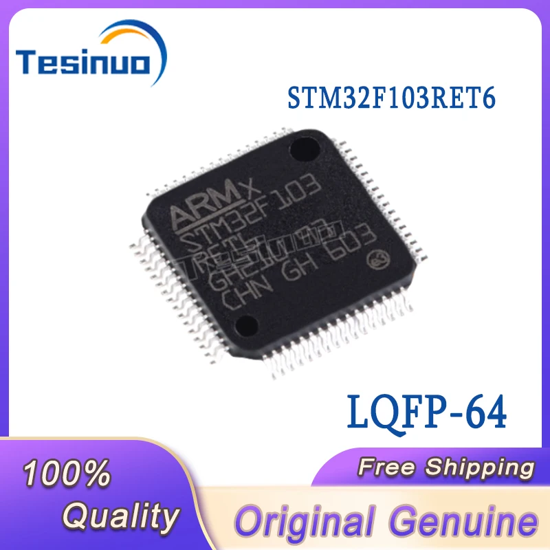 

Новинка, оригинальный микроконтроллер STM32F103RET6 LQFP-64 ARM, 32-разрядный микроконтроллер MCU, 5 шт.