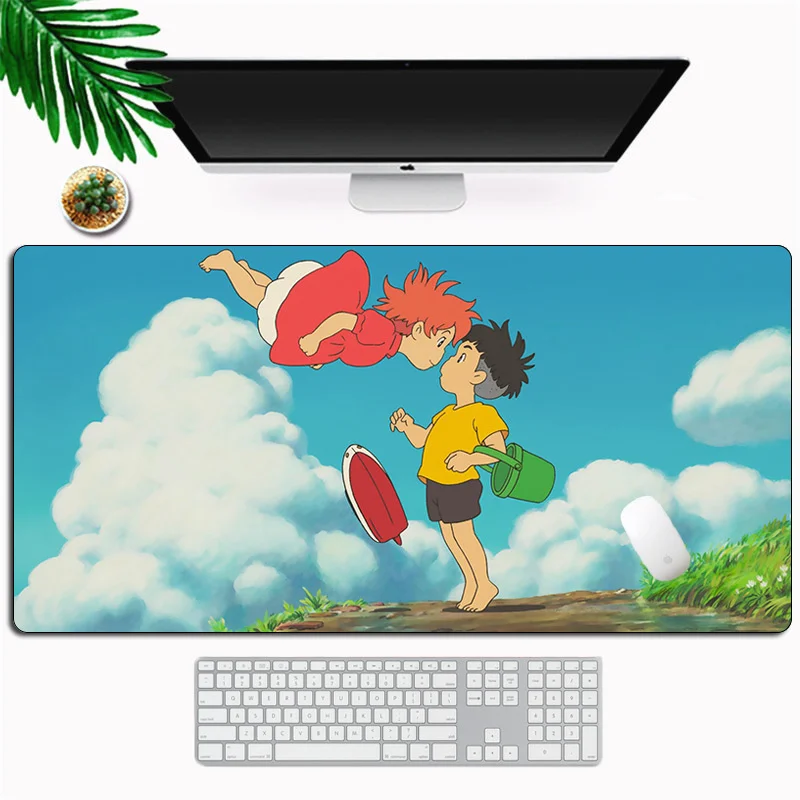 

Коврик для мыши Ponyo на скале, домашний коврик для мыши, геймерские мягкие Противоскользящие коврики для офисного стола, коврик для мыши, Настольный коврик для мыши