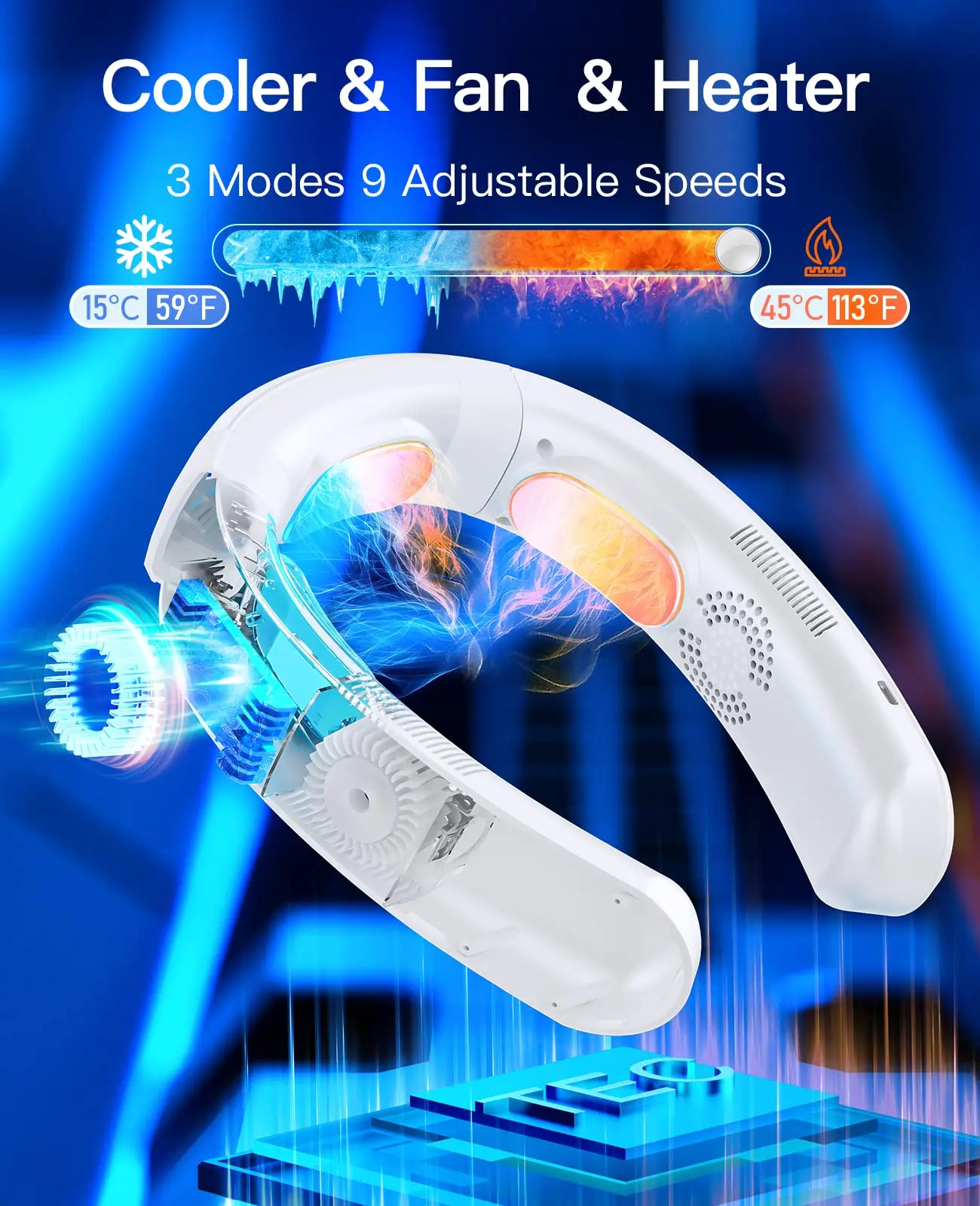 2025 New Wearable Air Conditioner USB Rechargeable Portable 3 Refrigeration Hanging Neck Fan Mute 6000mAh Outdoor Summer Cooler 5 2025 New Wearable Air Conditioner USB Rechargeable Portable 3 Refrigeration Hanging Neck Fan Mute 6000mAh Outdoor Summer Cooler 5