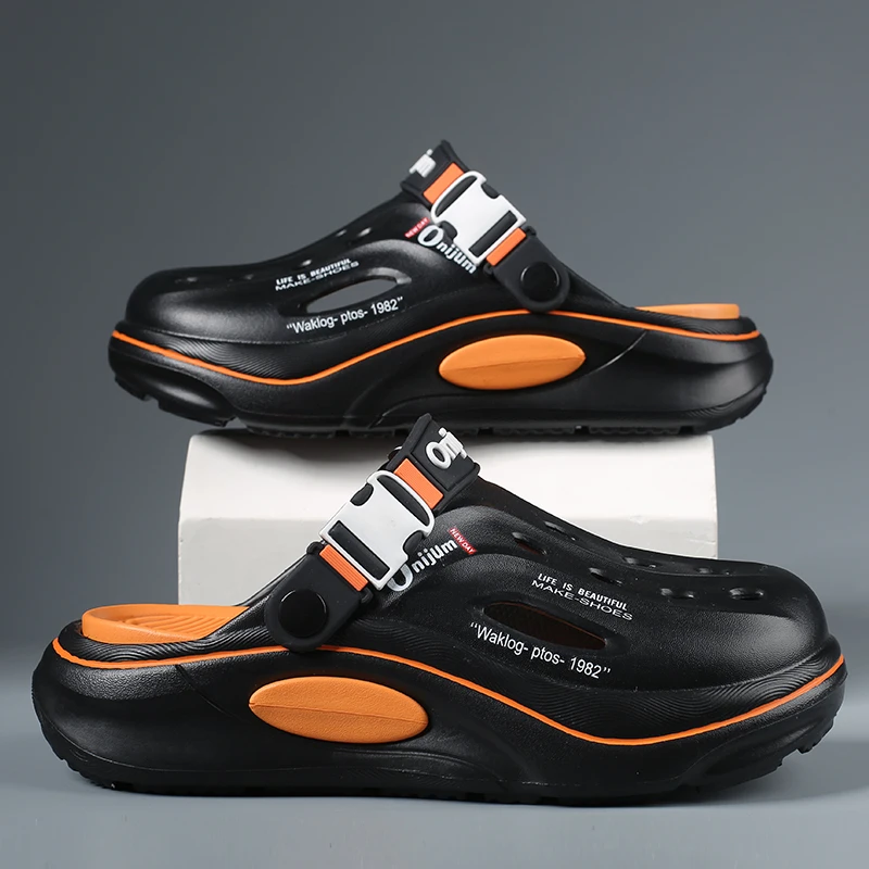 סנדלי קיץ קלאסיים חדשים לגברים, נושמים ומתאימים לגינה, עשויים מחומר EVA, נוחים לשימוש בחוץ, מתאימים לחוף הים ולבית, סנדלים אנטי סליפ