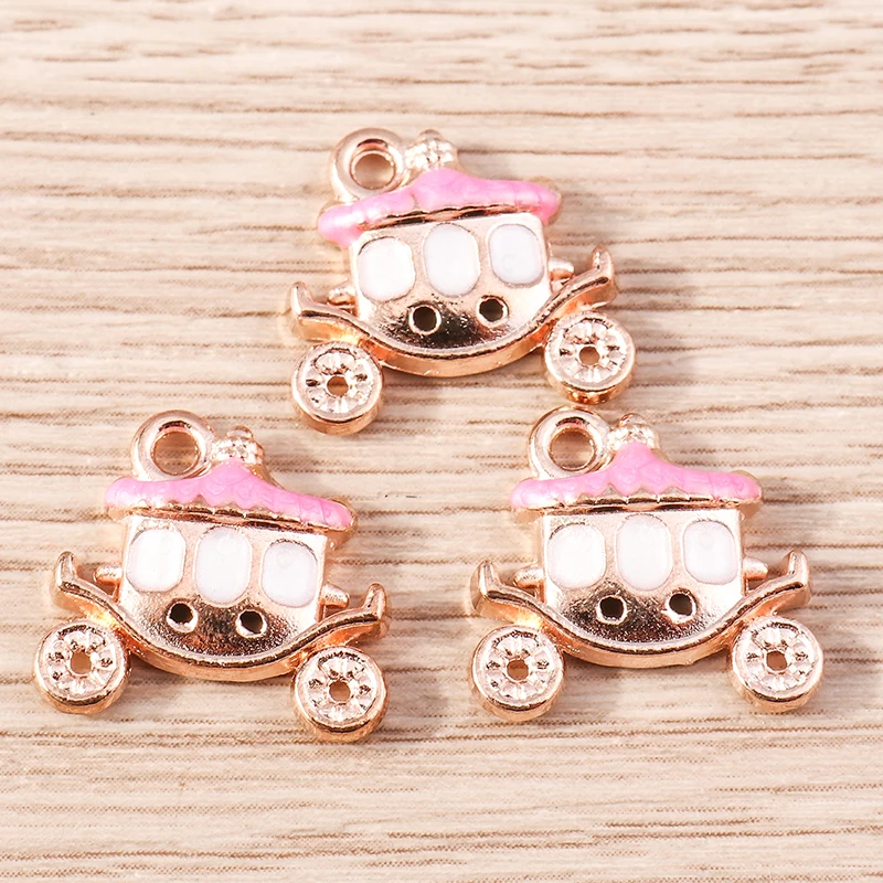 10 Stück 15 x 14 mm niedliche Emaille-Halloween-Kürbis-Auto-Charms-Anhänger für Schmuckherstellung, Halsketten, Ohrringe, DIY-Bastelzubehör