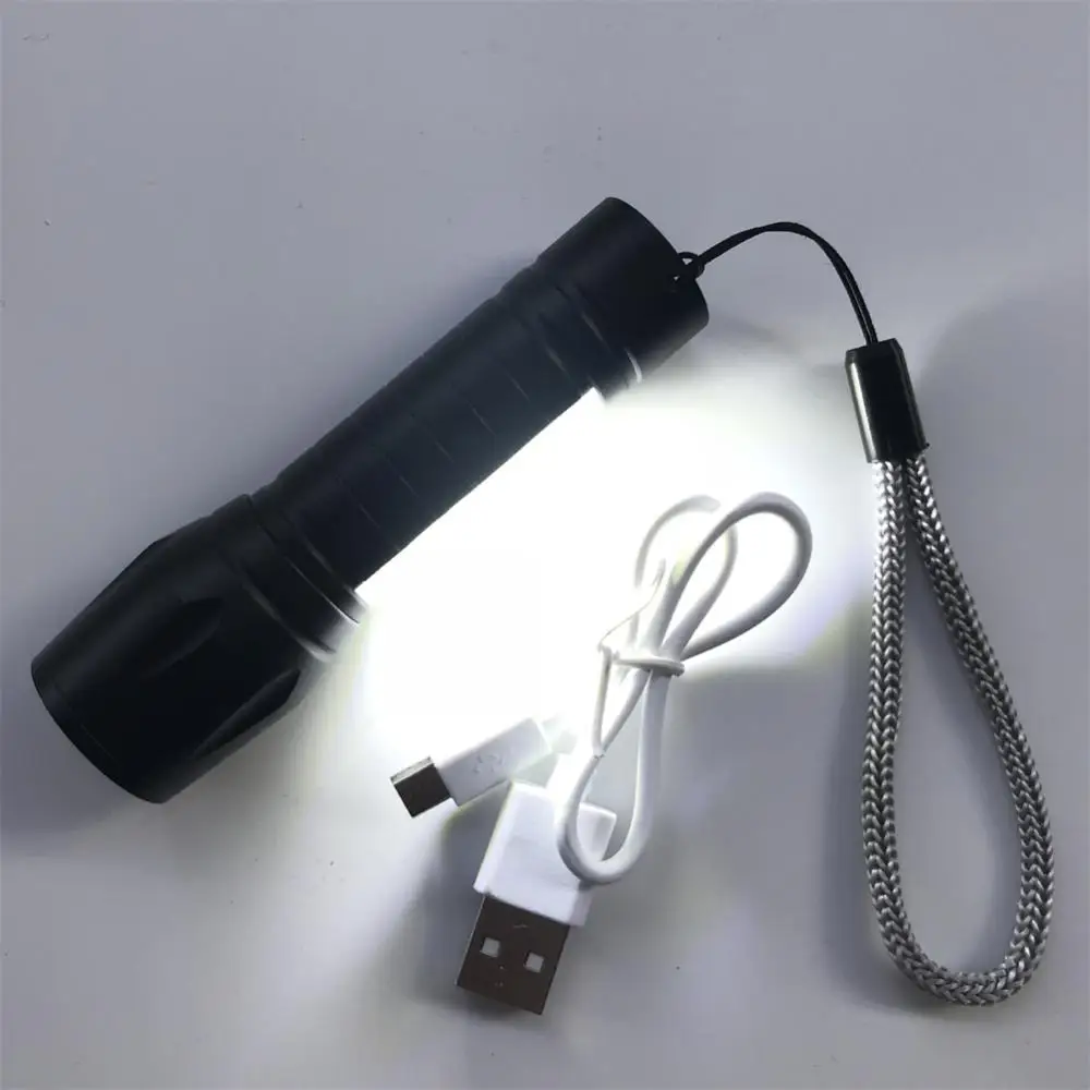 줌 미니 LED 손전등, XP-G Q5 플래시 라이트 랜턴, 휴대용 충전식 눈부심 COB 손전등, 야외 캠핑, 1 개, 2 개