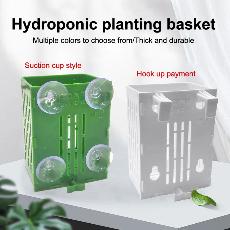 Hanging Suction Cup Hook Aquarium Plant Holder Plastic Aquarium Planter Planter Baskets Aquatic Pot Box Aquascape Decoration fish aquarium,hydroponic planter,plant terrarium container