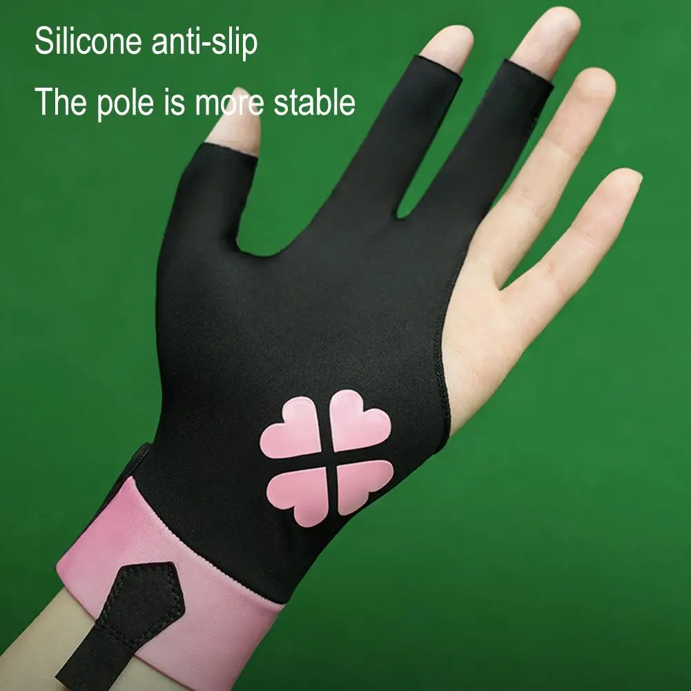 Left Hand Billiards Glove Three Finger Snooker Billiard Glove Non Slip Stickers Elasticity Billiard Training Gloves 1pc billiard gloves billiard training accessory