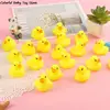12pcs Cute Mini Yellow Rubber Float Squeaky Sound Duck Bath Toy Baby Bathroom Water Pool Funny Toys For Girls Boys Gifts 3