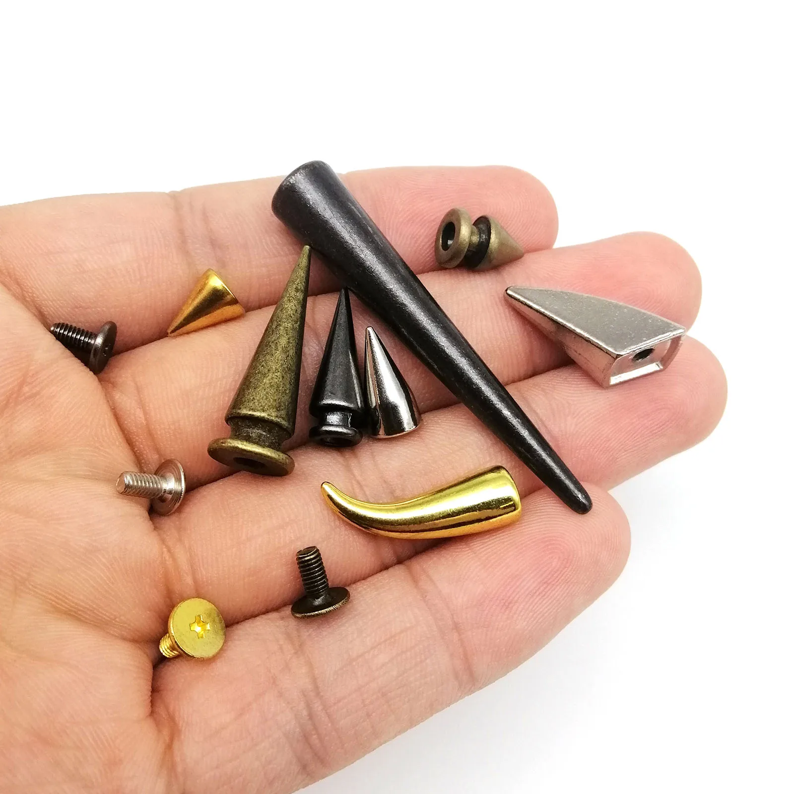 Metal Decor Punk Bullet Warhead Spike Cone Screw Back Rivet Stud Spot Nail Leather Collar Bag Belt Jacket Shoes Repair 10 Sets metal rivets,belt strap rivets,copper rivets,metal studs,leather rivets
