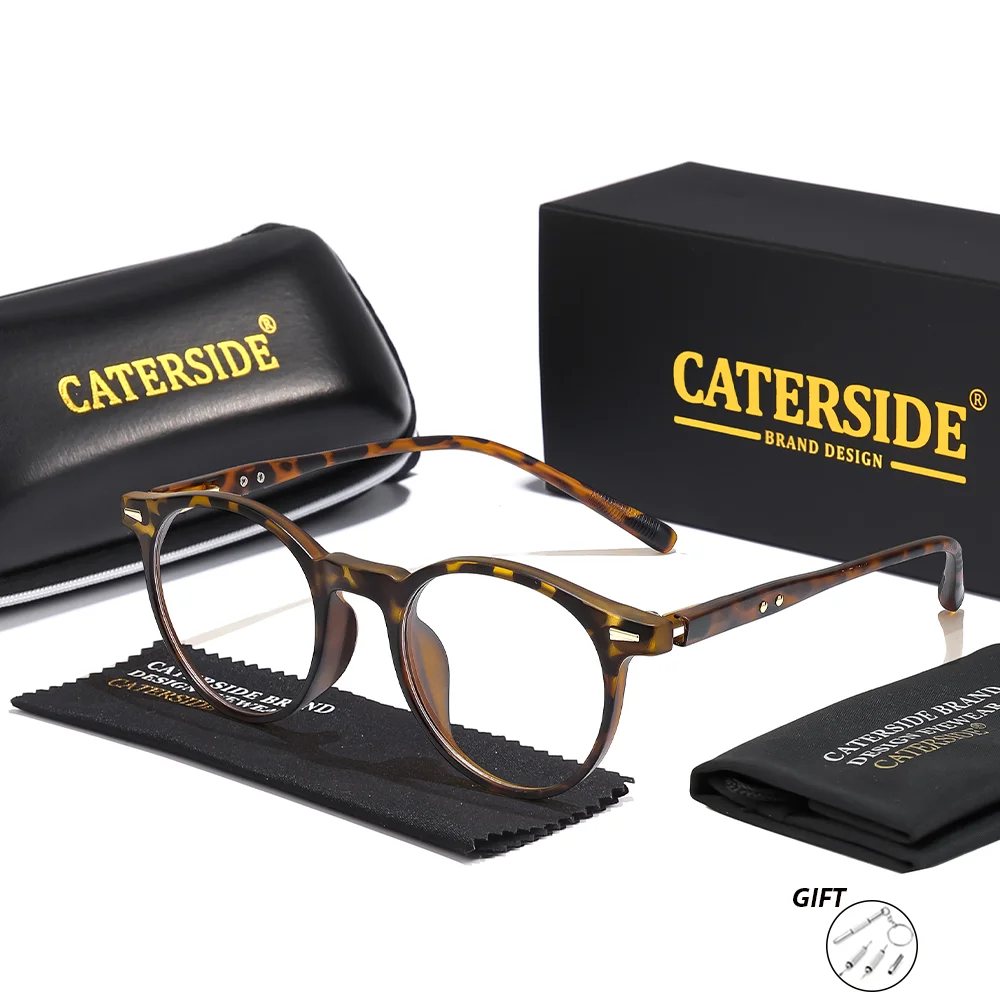 CATERSIDE Unisex Optische Brille 1,56 Brechungsindex Kreisförmige Linsen Brillen mit Sehstärke Vielseitige Myopie-Lesebrille – Detail 6