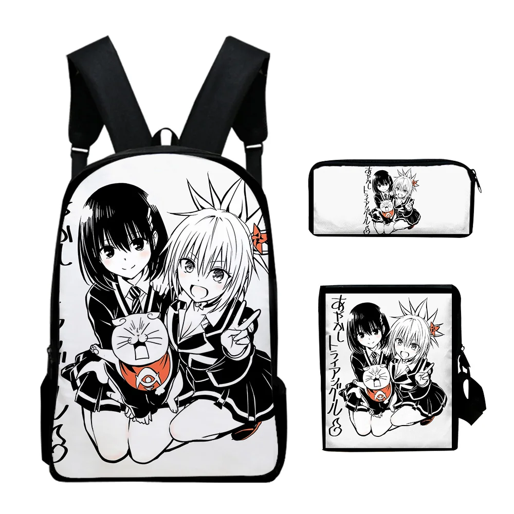 Popular Ayakashi Triangle Anime 3D Print 3pcs/Set pupil School Bags Laptop Daypack Backpack Inclined shoulder bag Pencil Case