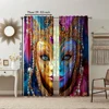 2 pcs, versatile polyester transparent curtains for home decoration Venice Carnival Mask for use in bedrooms and living rooms 3