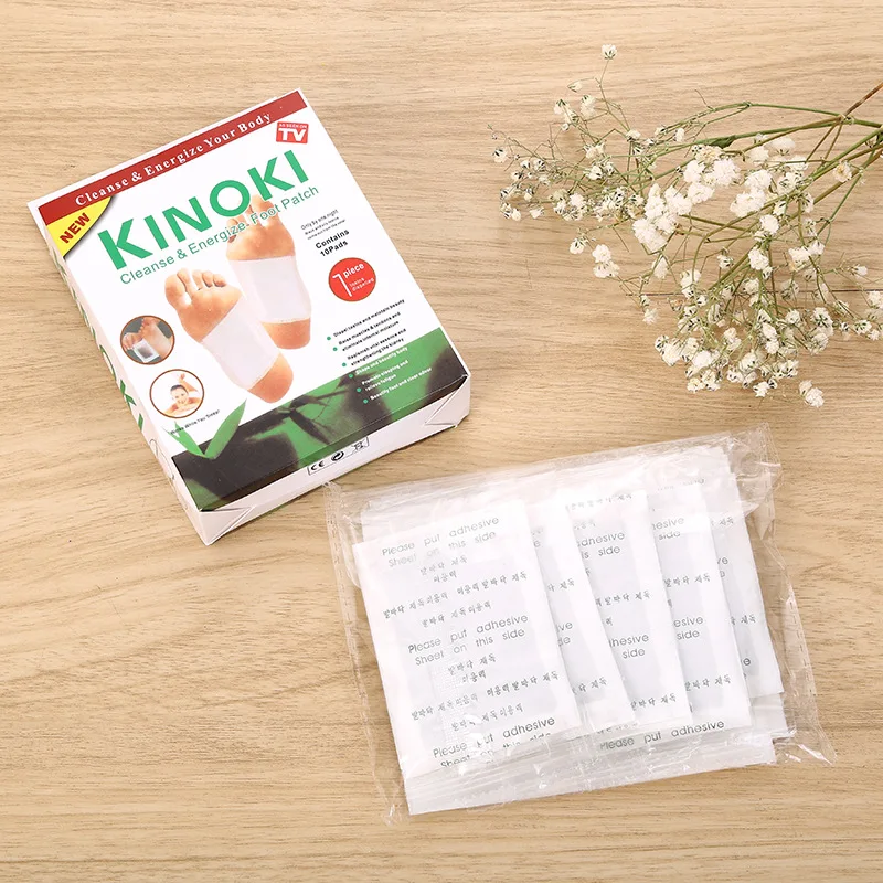 Kinoki 10pcs Pads Detox Foot Patches Pads Body Toxins Feet Slimming Cleansing Herbal Adhesive Hot Foot  Massager Cleaning Tools