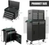 Tool Chest 5-Drawer Rolling Tool Storage Cabinet with Detachable Top Tool Box Liner Universal Lockable Wheel Adjustable Shelf 3