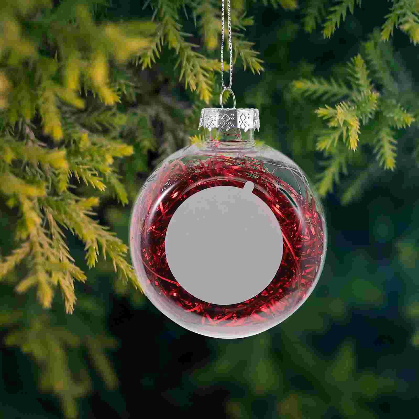 

8cm Blank Sublimation Christmas Ball Ornament INk Transfer Printing Heat Press DIY Craft Christmas Tree Hanging Pendants