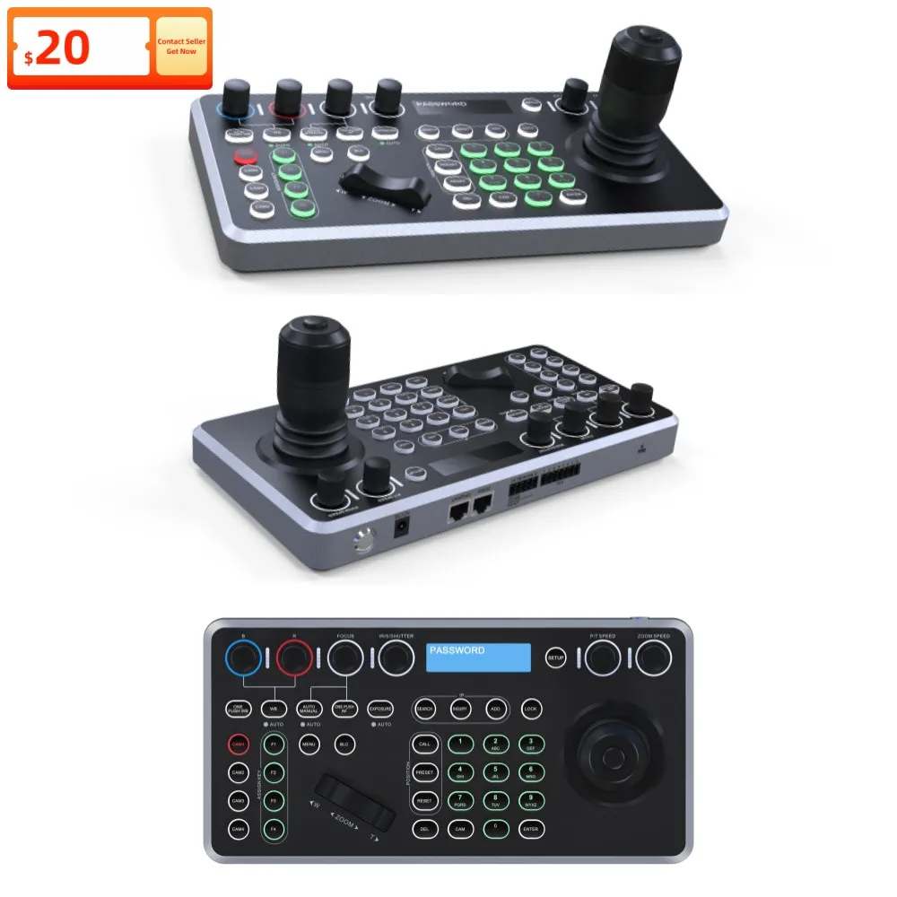 NDI Joystick Keyboard PTZ Camera Controller Panel Control Tally Light for Video Conference Church Live Streaming IP Camera