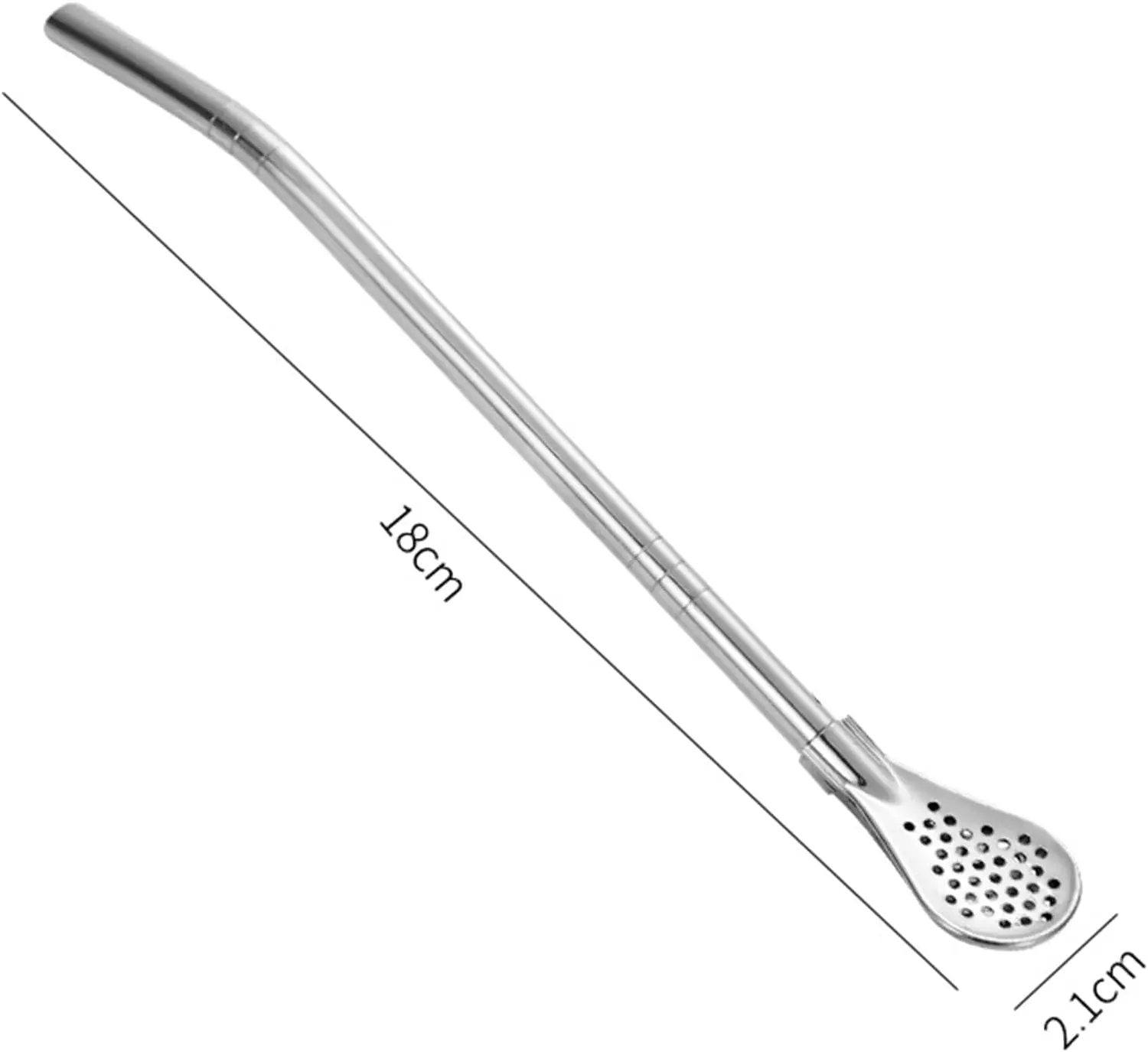 Metal Straw Stirring Spoons for Drinking, 304 Stainless Steel Reusable Tea Cocktail Filter With Brush Kitchen Bar Utensil
