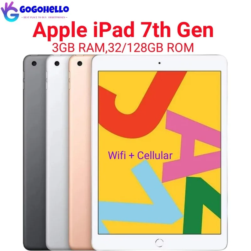 Originale Apple Ipad 2019 Sbloccato Ipad 7Th Gen Wifi + Cellulare 32/128Gb 10.2 ''A10 Fusion Ips Lcd Ipad Ios 13 95% Nuovo Tablet