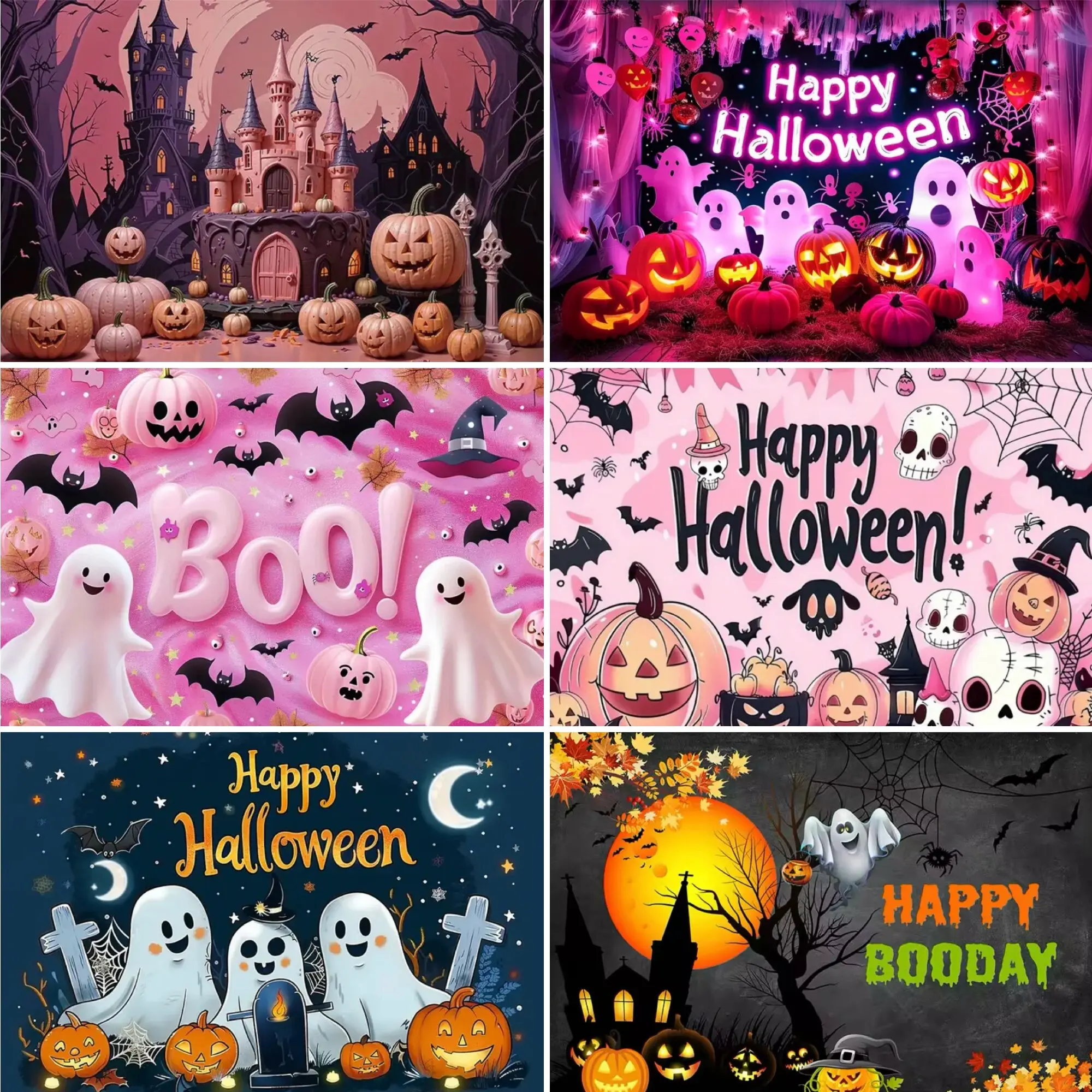 Halloween Night Decoration Background Banner for Family Party Room Decor