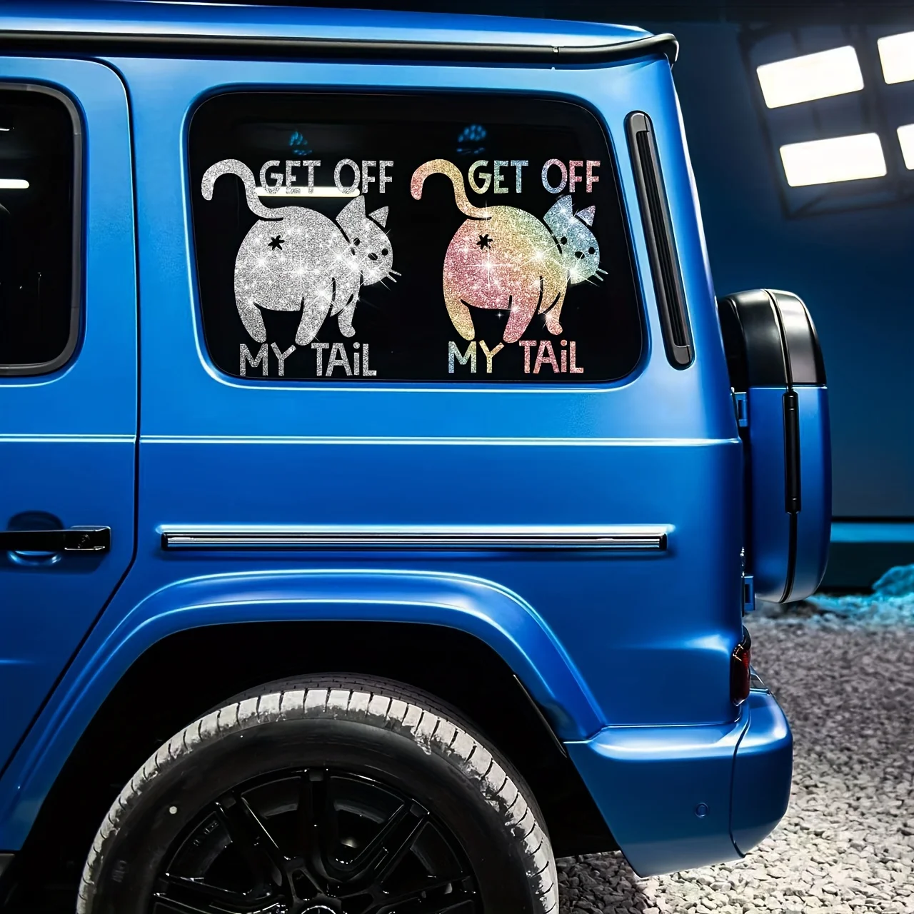Adesivi per Auto 'Coda di Gatto Non Mi Segui' - Adesivi in Vinile Lucidi a Cartone Animato Adatti per Auto e Camion - immagine 4