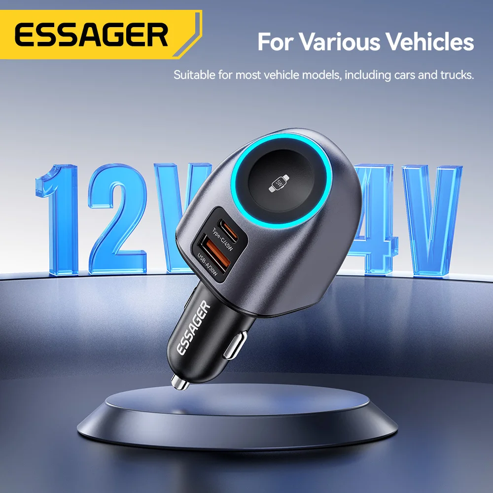 Essager 2-in-1 Fast Wireless Car Charger