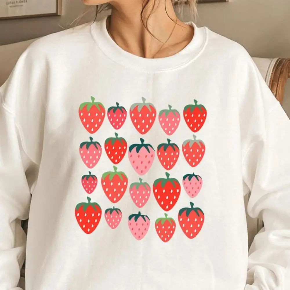 Cute Strawberry Sweatshirt Fall Harvest Hoodie Women Farmer Sweatshirts Cottagecore Hoodies Farmer Life Shirt Autumn Tee