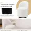 Dining Chair Set of 4 with 360° Rotation, Modern Upholstered Barrel Accent Chairs, Boucle Swivel Dining Chair 3