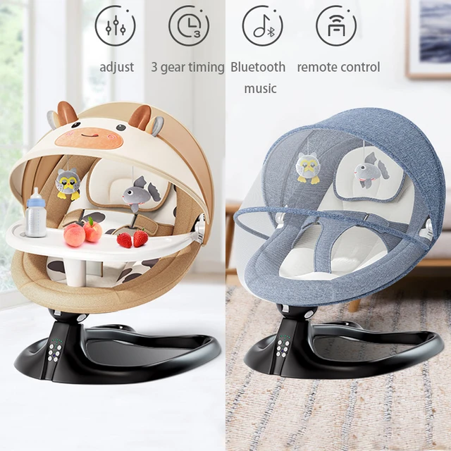 Mecedora eléctrica para bebé recién nacido, cuna para dormir, cama cómoda  para niños, silla reclinable para