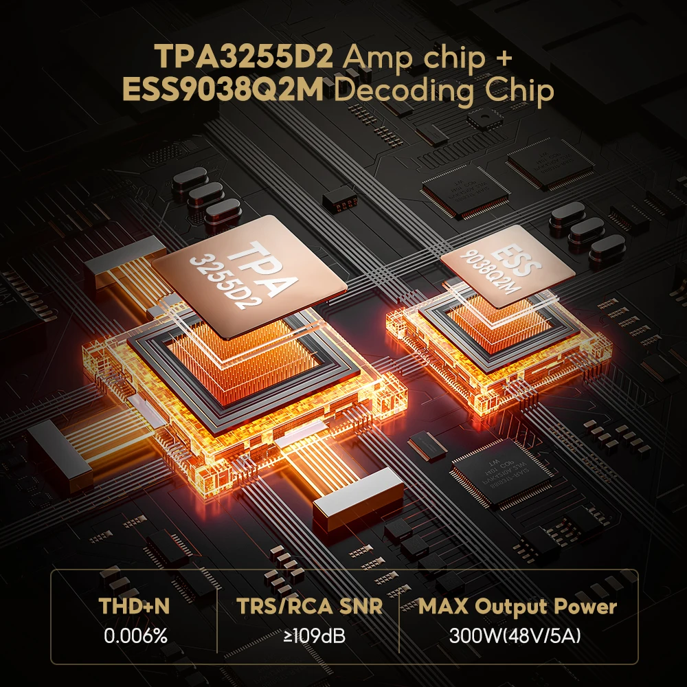 T183 AIYIMA A80 TPA3255デコードアンプHIFI AIYIMA A80 TPA3255 Bluetooth DAC Stereo PFFB Power Amplifier