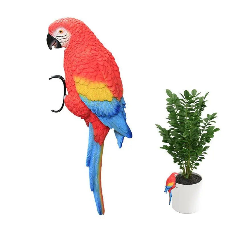 

Parrot Statue Parrot Figurine Resin Decorative Tropical Bird Sculpture Ornaments For Wall Patio Garden Yard Outdoor Decor Nature