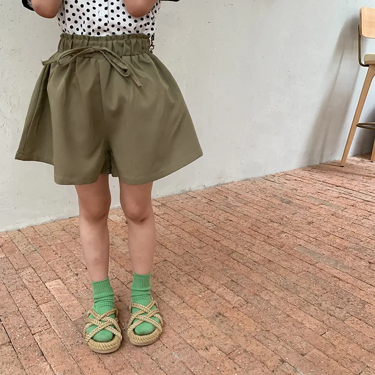 Solid Color Girls Summer Baby Girl Fashionable Children's Wide-Leg Hot Pants Kids Girls Mini Shorts