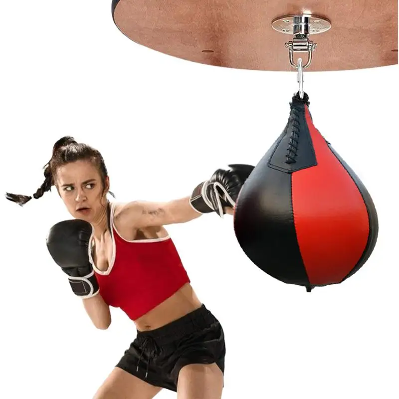 Pear-shaped Boxing Speed Ball With Hanging Swivel Bracket Punching Ball Hanging Boxing For Fitness Accssories