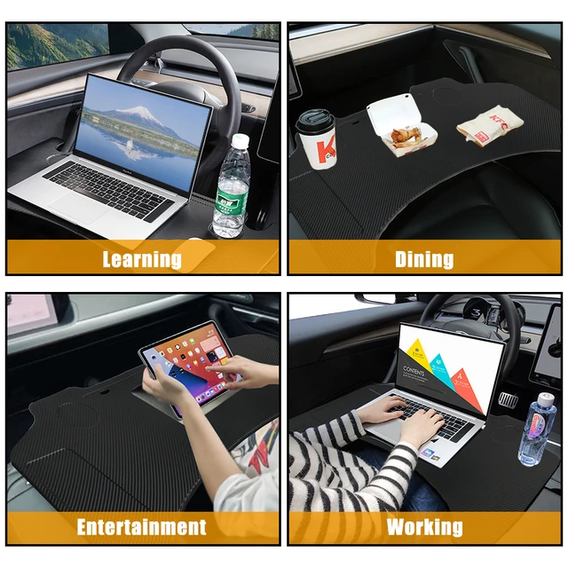 Auto Tisch Für Tesla Modell 3 Y Laptop Notebook Mini Schreibtisch Stehen  Lenkrad Bord Essen Trinken Tray Halter Faltbare innen - AliExpress