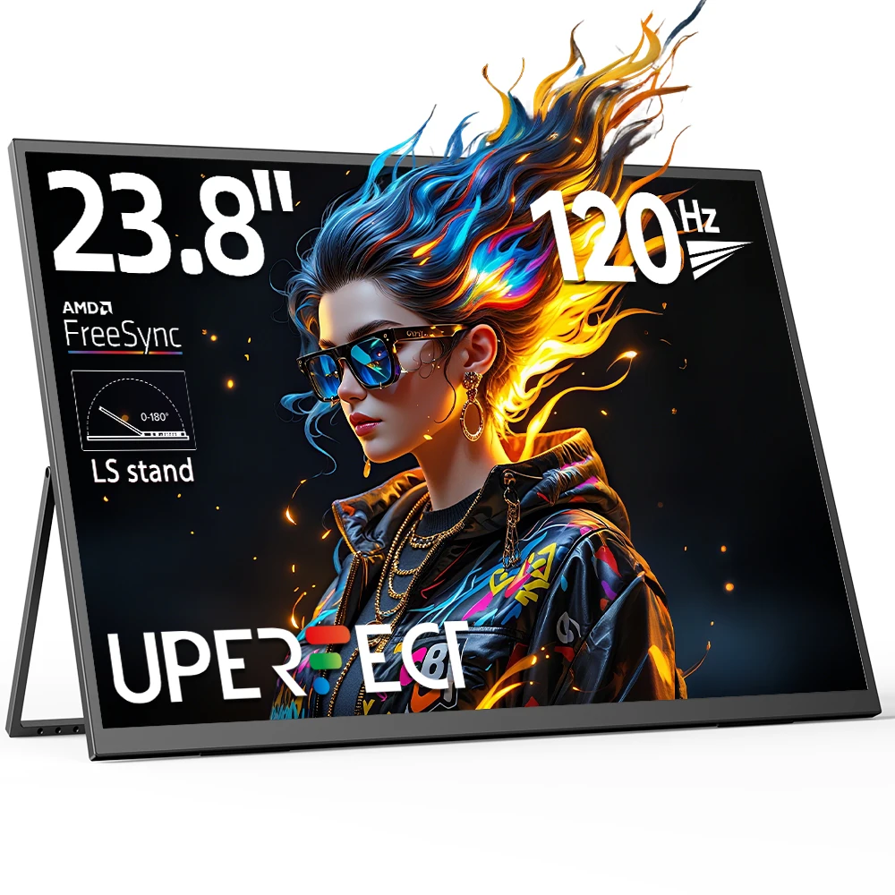 ІДЕАЛЬНИЙ 23,8” 120 Гц FreeSync Портативний комп’ютерний дисплей 1080P USB-C HDMI Великий робочий домашній ігровий зовнішній монітор для ноутбука Планшет Steam Deck MacBook Телефони Міні-ПК