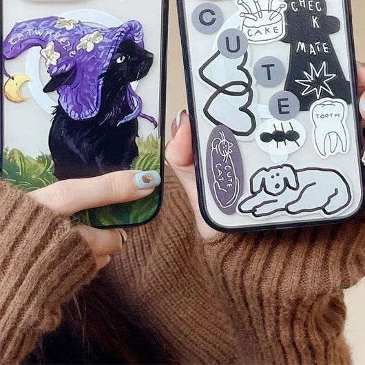 

Чехол MagSafe для телефона с изображением кота собаки для IPhone 11 12 13 14 15 Pro Max, чехол для IPhone 15 Pro Max