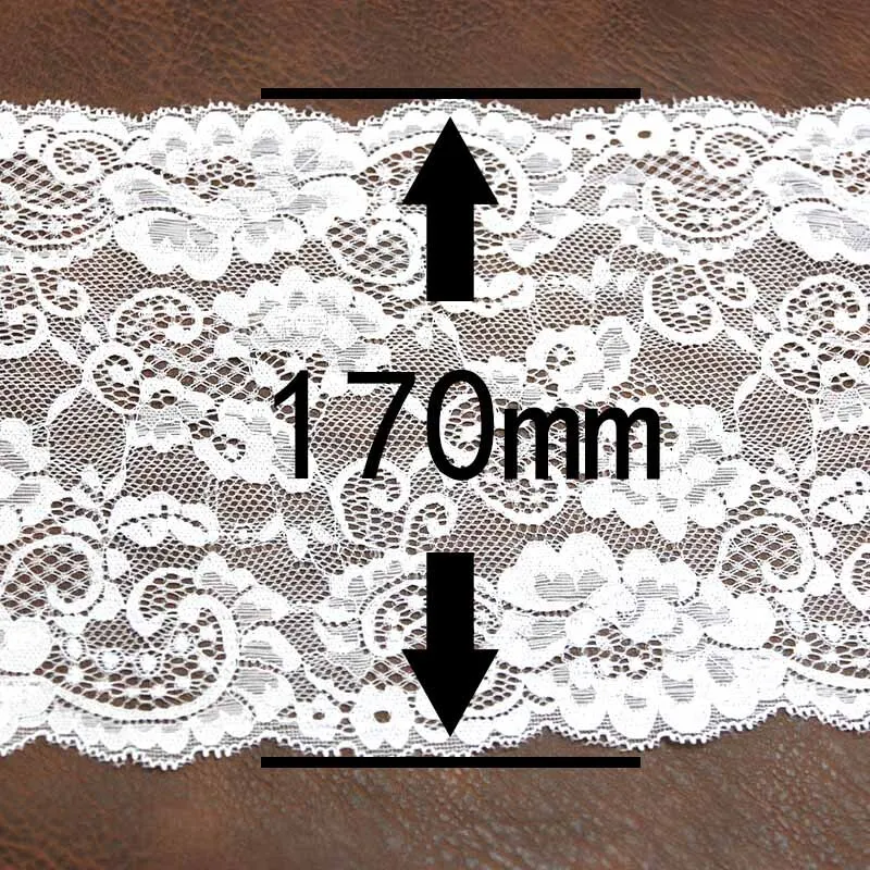(3 meters/lot) 170ｍm White Elastic Lace Fabric French Hollow Underwear Stretch Lace Trim Manual DIY Wrapping Gifts Ribbon