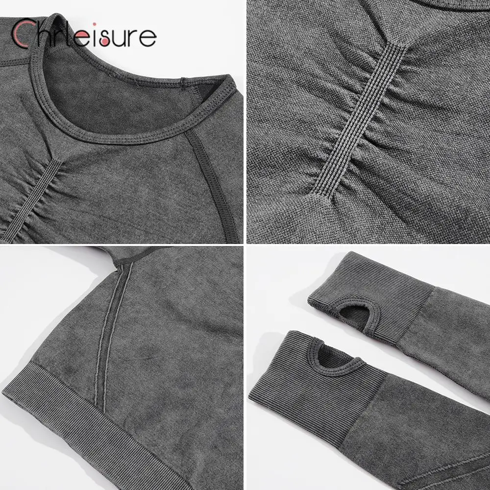 1/2Pcs Women Yoga Set Seamless Fitness Long Sleeve Top Push Up Sports High Waist Fashion Leggings Suit sports bra set gym workout set yoga pants set yoga set fitness set sportswear set sports set