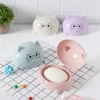 Plastic Cartoon Cat Soap Dish with Cover Soap Box Holder Case Cute Bathroom Storage Cleaning Bathroom Suppy Accessories 4