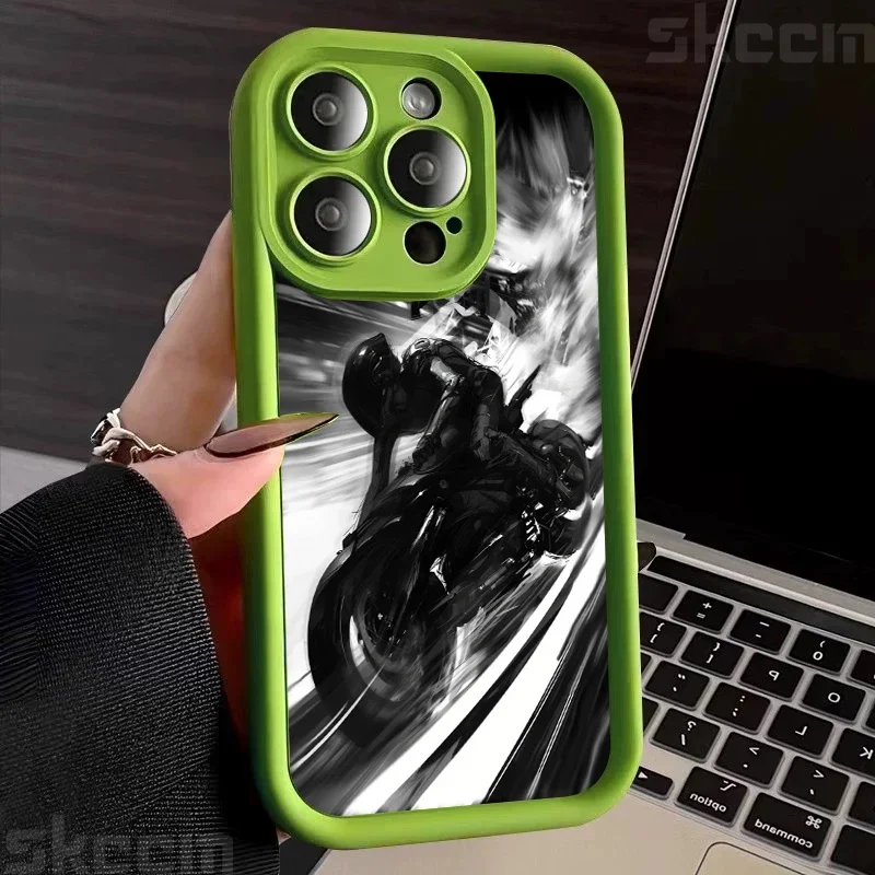 Stylish Black Biker Shockproof Silicone Phone Case