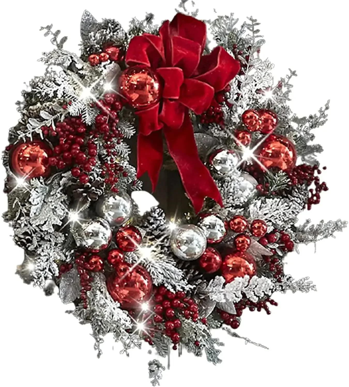 Artificial Christmas Wreath Red White Color Fashion 2025 Xmas Decorations Home Garden Front Door Hanging Garland Signs