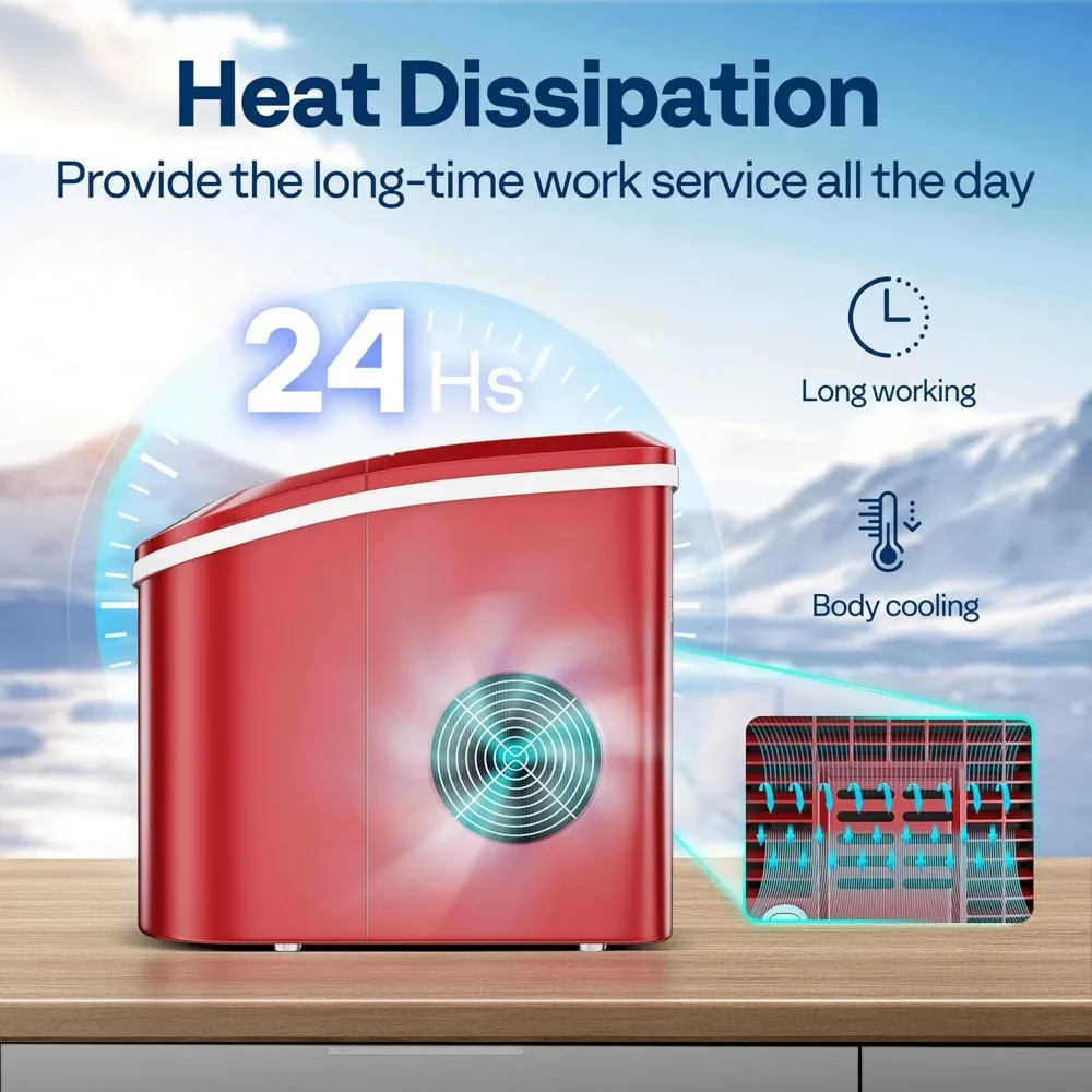 Countertop Ice Maker 26lbs/Day 9 Ice Cubes in 6 Mins Ice Maker Machine