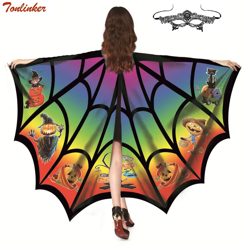 

Halloween Women Butterfly Wing Cape Peacock Fabric Female Butterfly Wings Shawl Scarves Ladies Costume Accessory