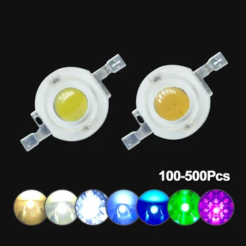 LED 전력 칩 비즈, 1W, 3W 와트, 30/45mil, 고출력 칩 비드, 차가운 따뜻한 흰색, 빨간색, 660nm, 파란색, 450nm, 녹색, 노란색, 전구 성장 조명, 100-500 개