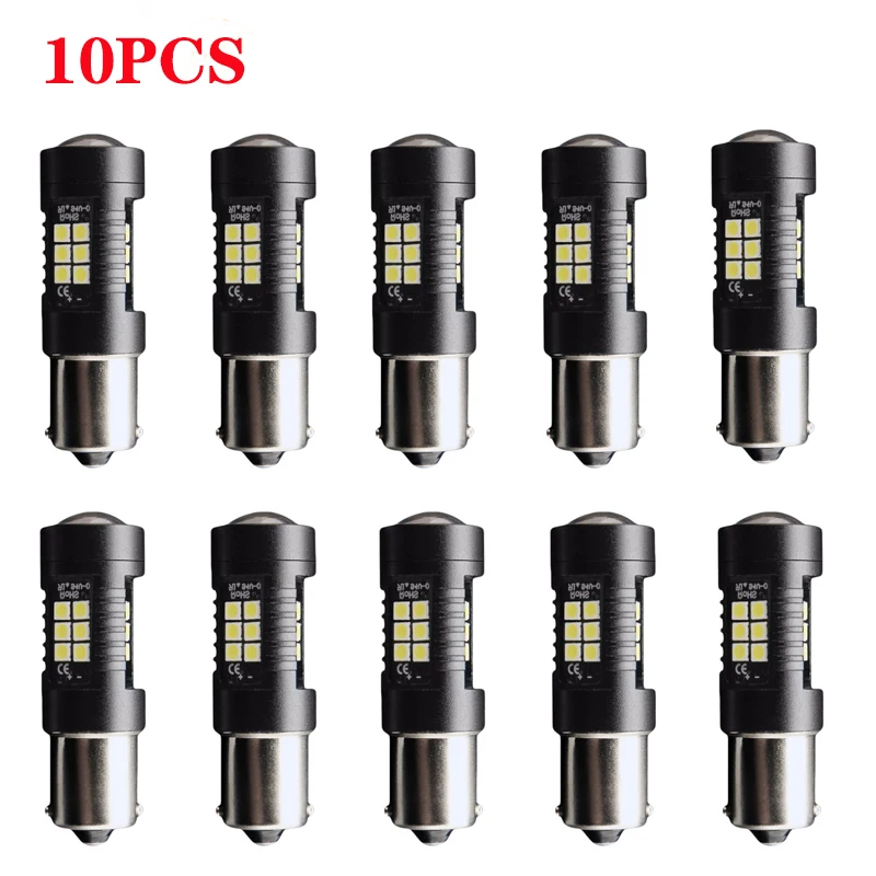 10 шт., Canbus для S25 Ba15s P21w Py21w Bay15d P21/5w 3157, Светодиодные Автомобильные фонари, лампа для заднего хода, светодиодная лампа для грузовика 12v-24v