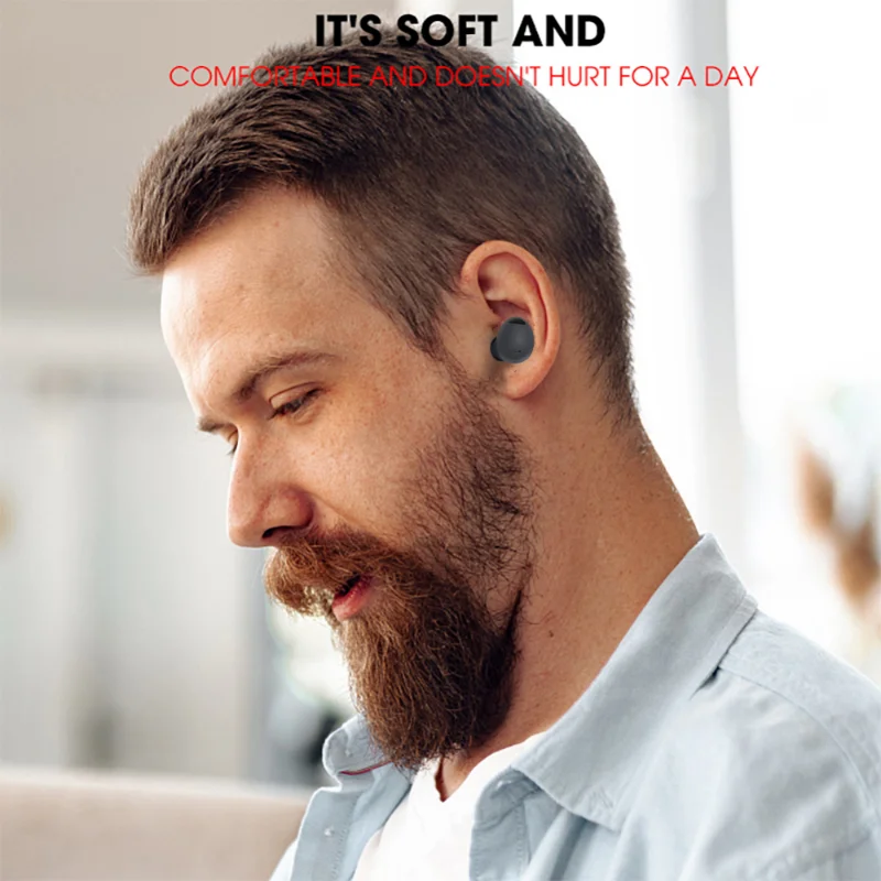 Premium Soft Silicone Earbud Tips - Comfortable Replacement Earplug Covers for Wireless Headphones