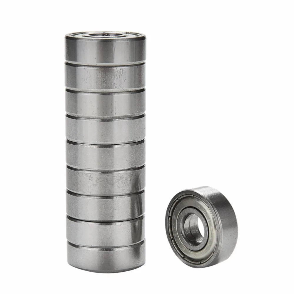 10PCS Hot Silver Bearings ABEC 7 608ZZ Skateboard Stainless Steel Bearings Roller Scooter Ball Bearings Skate Skateboard Wheels