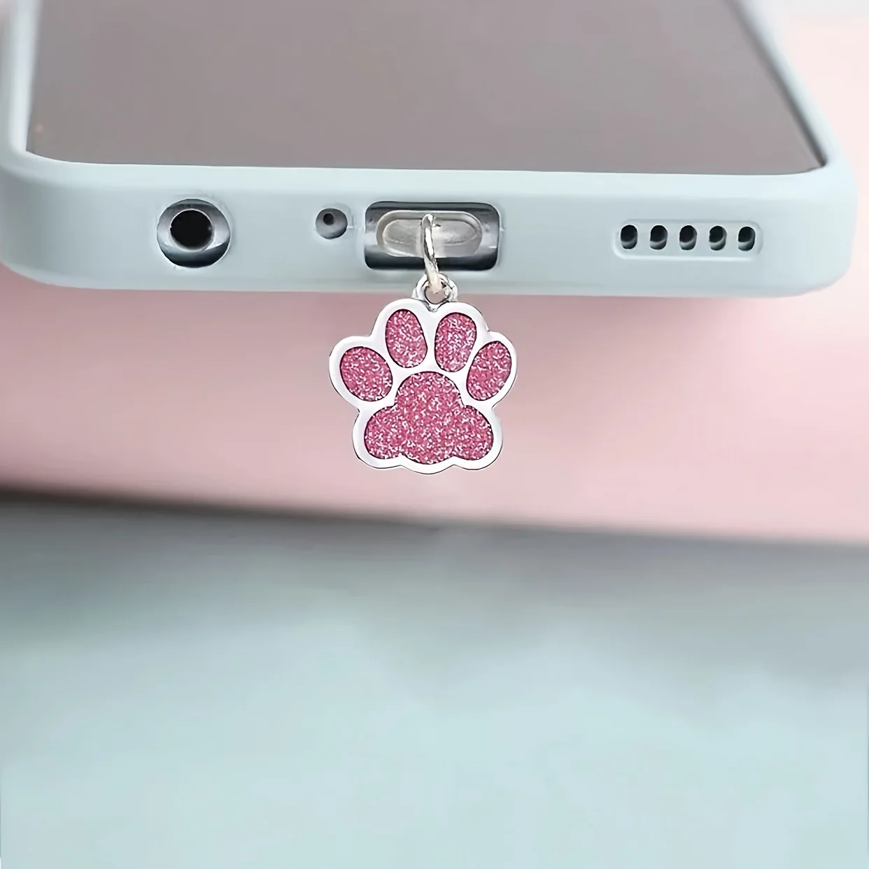 Mobile Phone Dust Plug Cat Paw Pendant Phone Accessories For IPhone For Samsung Huawei Xiaomi Type-C Port Dust Plug Decoration