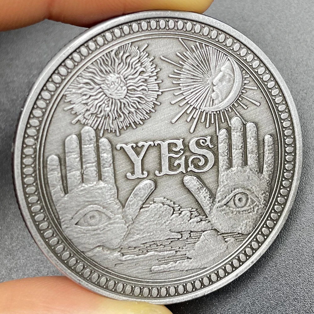 Sì È L'Occhio Di Dio Sfida Moneta No Is Death Solution Monete Collectibles Selution Maker Coin Toss