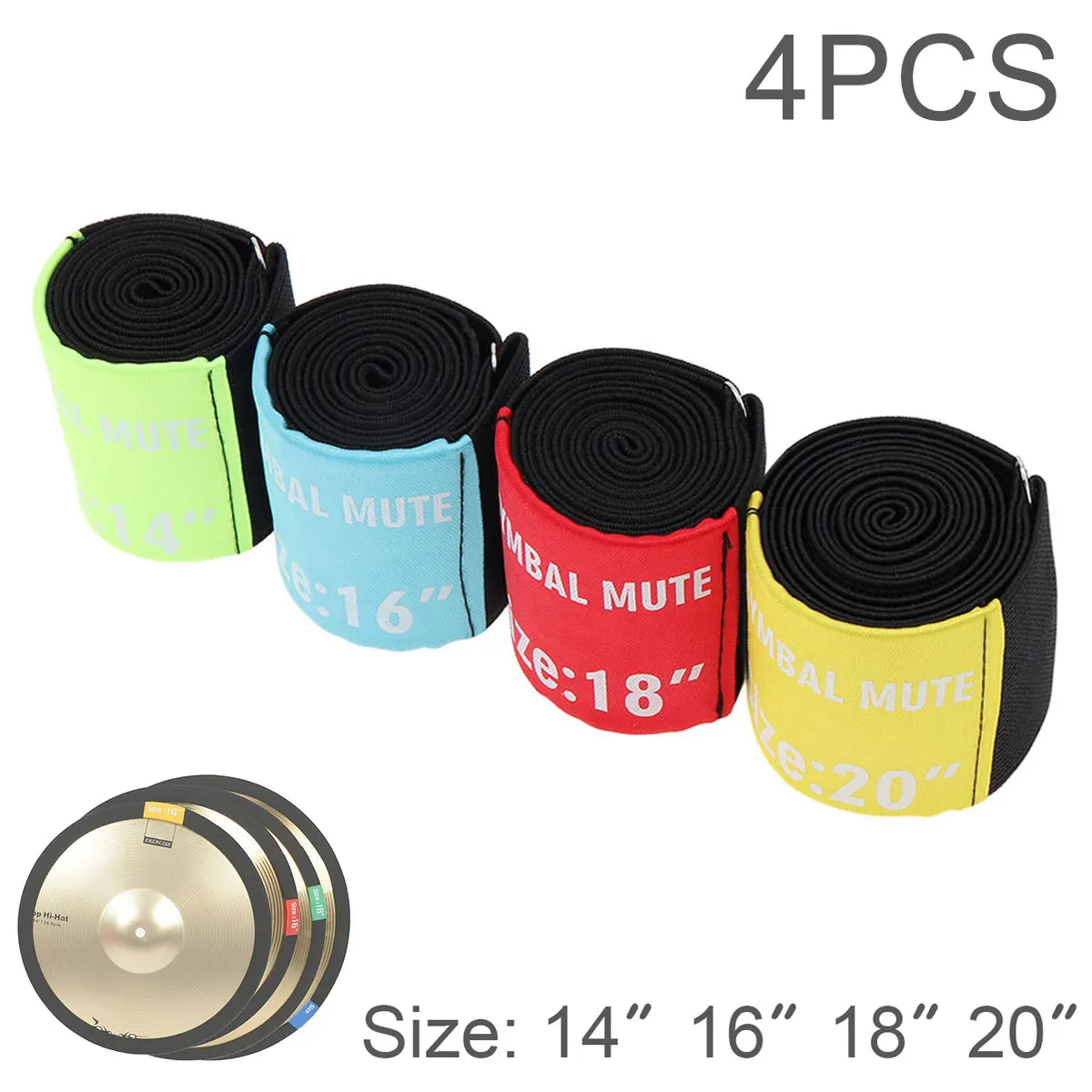 14 16 18 20 Inch Cymbal Mute Circle Ring Drum Set Hi-hat Practice Silencer