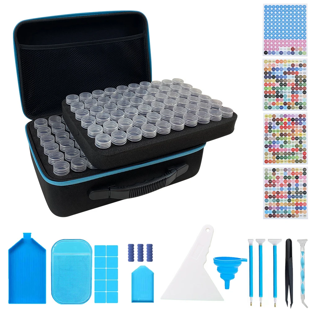 Bilayer 120 Bottles 5d Diamond Painting Accessories tools Storage Box Carry  Case diamant painting tools Container Tool Bag
